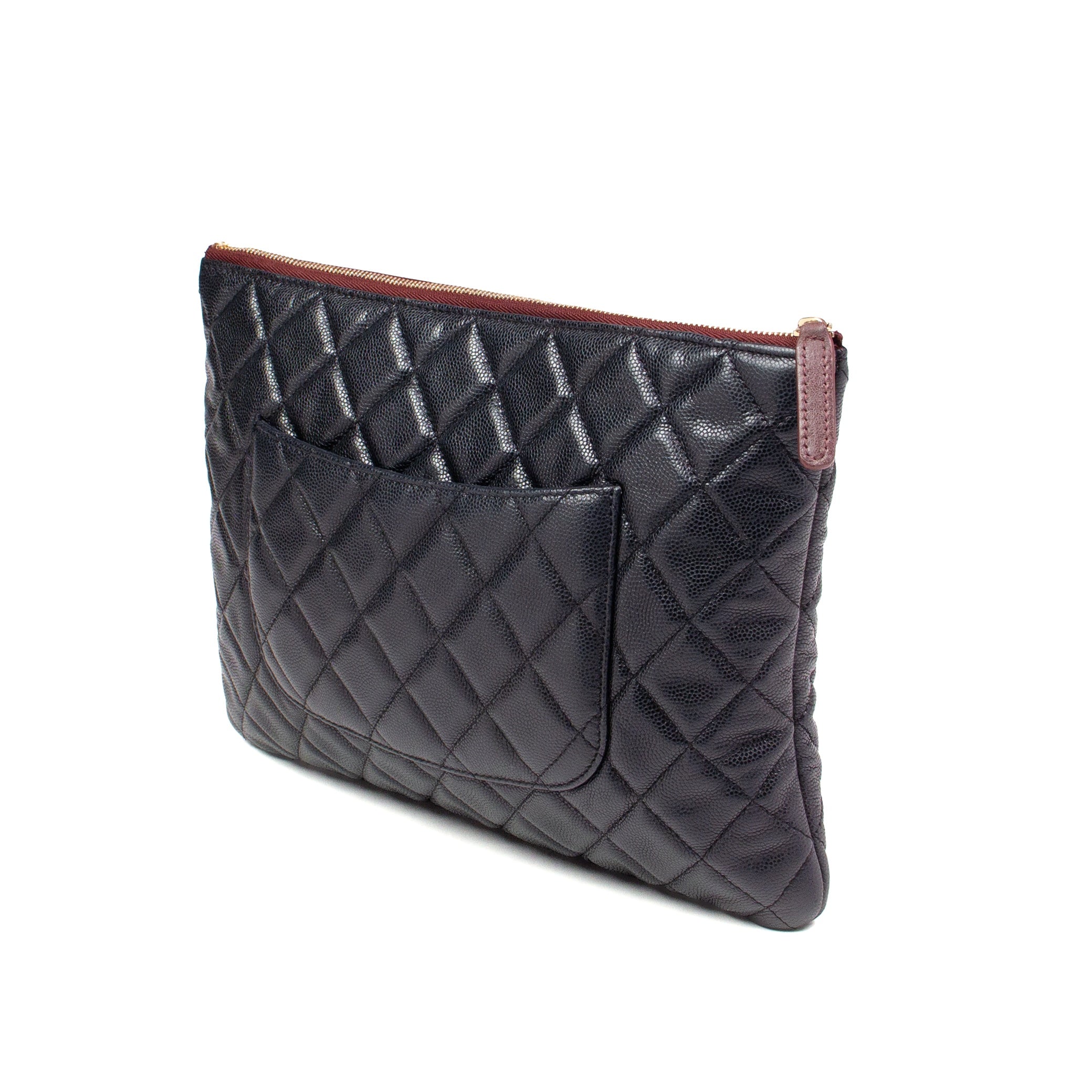 Chanel Quilted Caviar Pouch