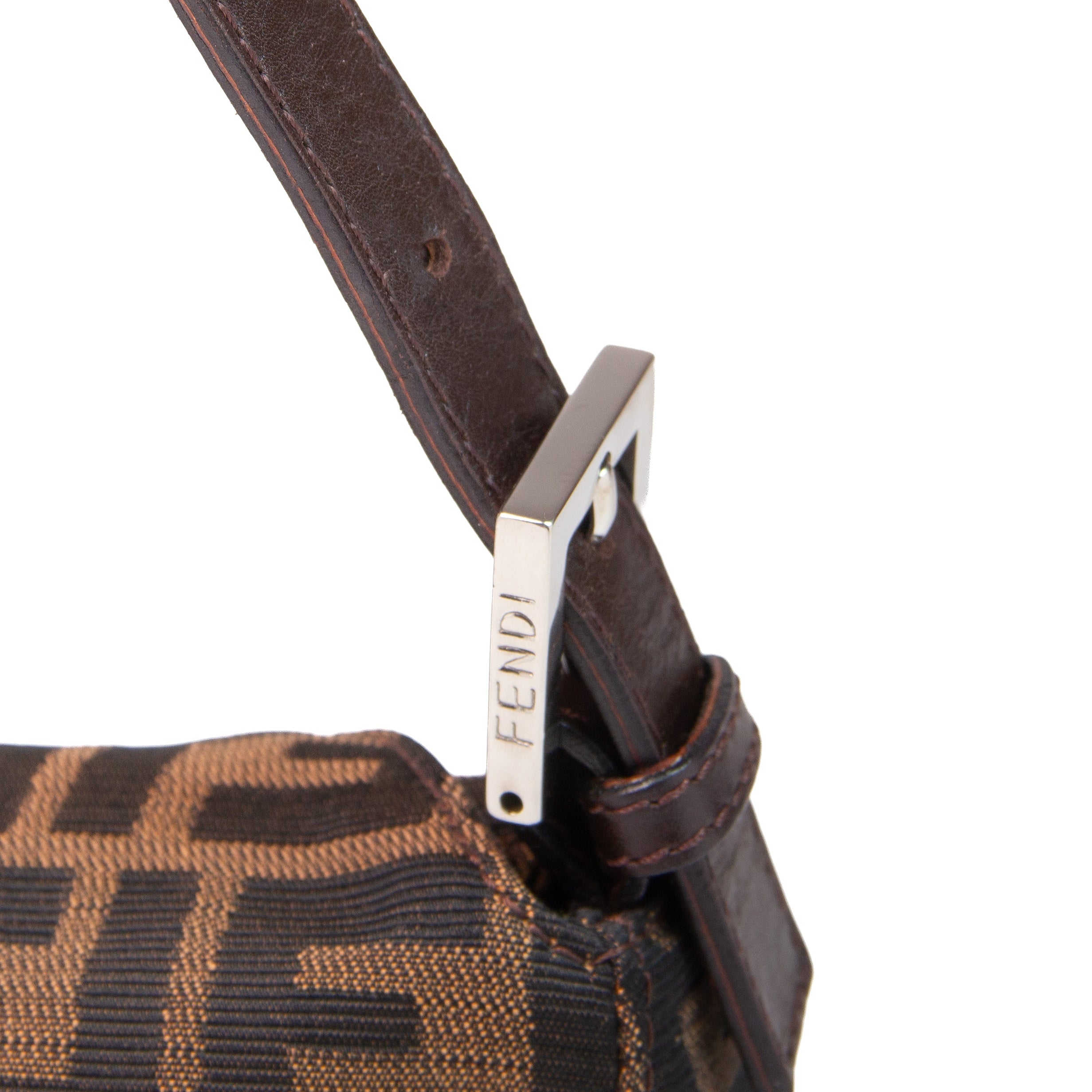 Fendi Zucca Fold Over Baguette Bag
