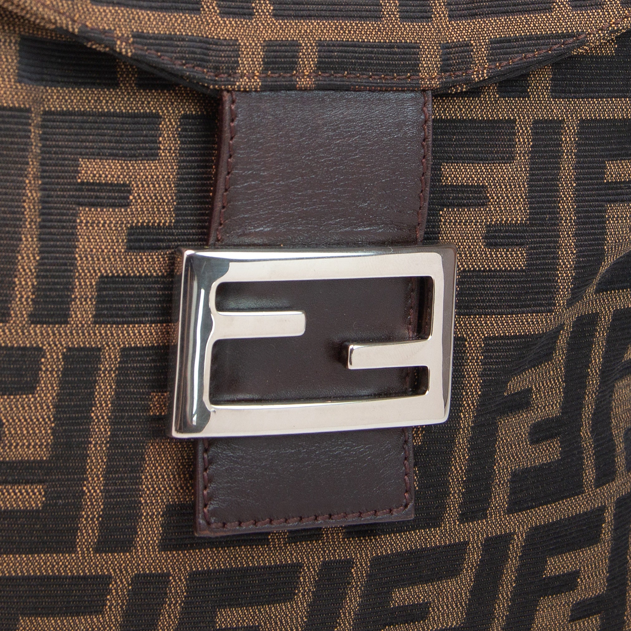 Fendi Zucca Fold Over Baguette Bag
