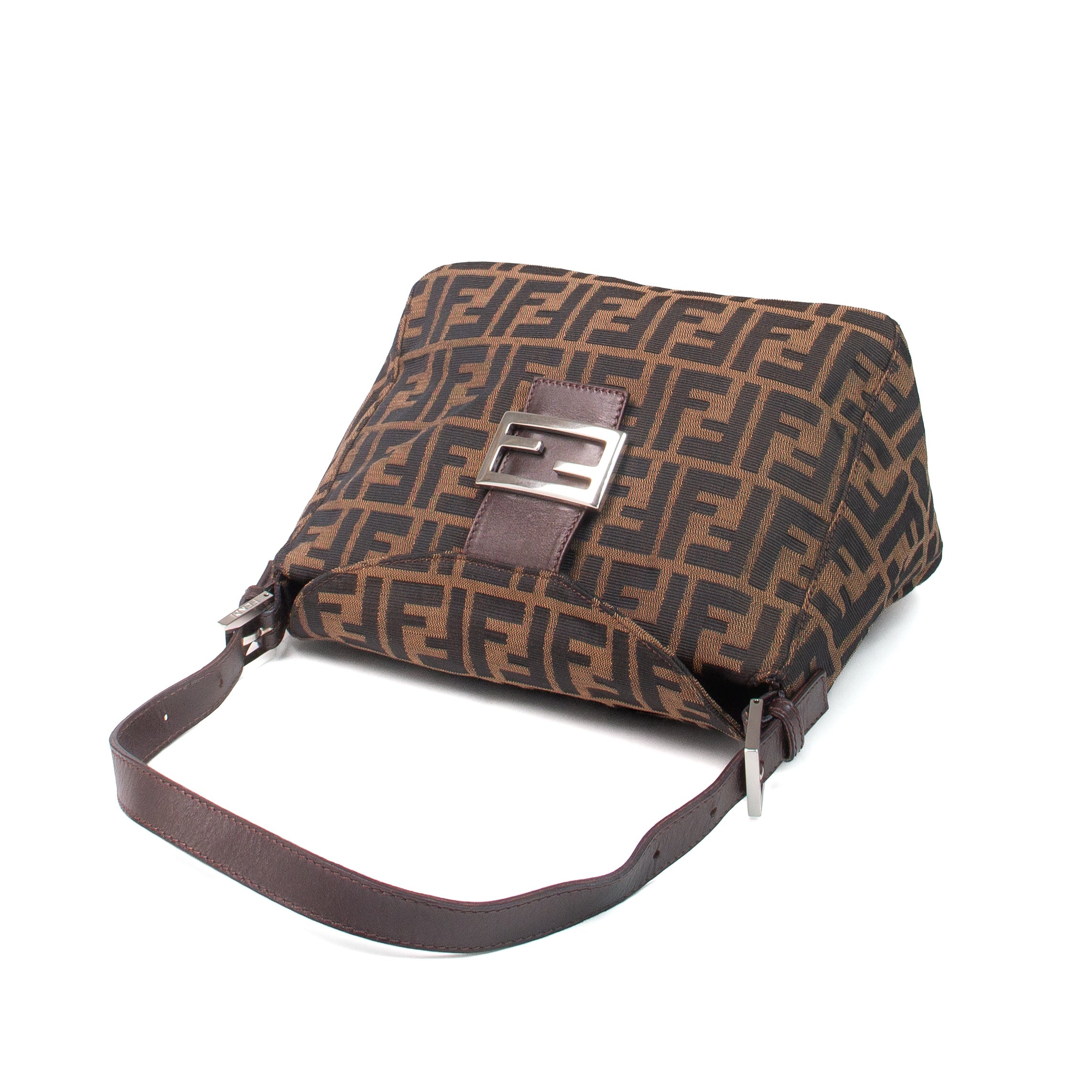 Fendi Zucca Fold Over Baguette Bag