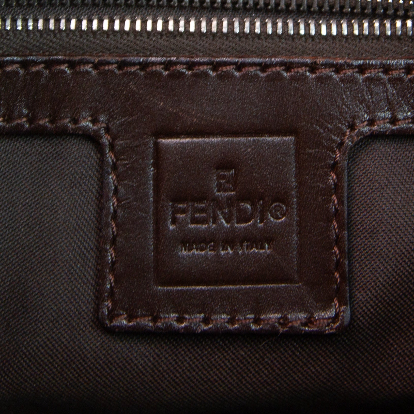 Fendi Zucca Fold Over Baguette Bag