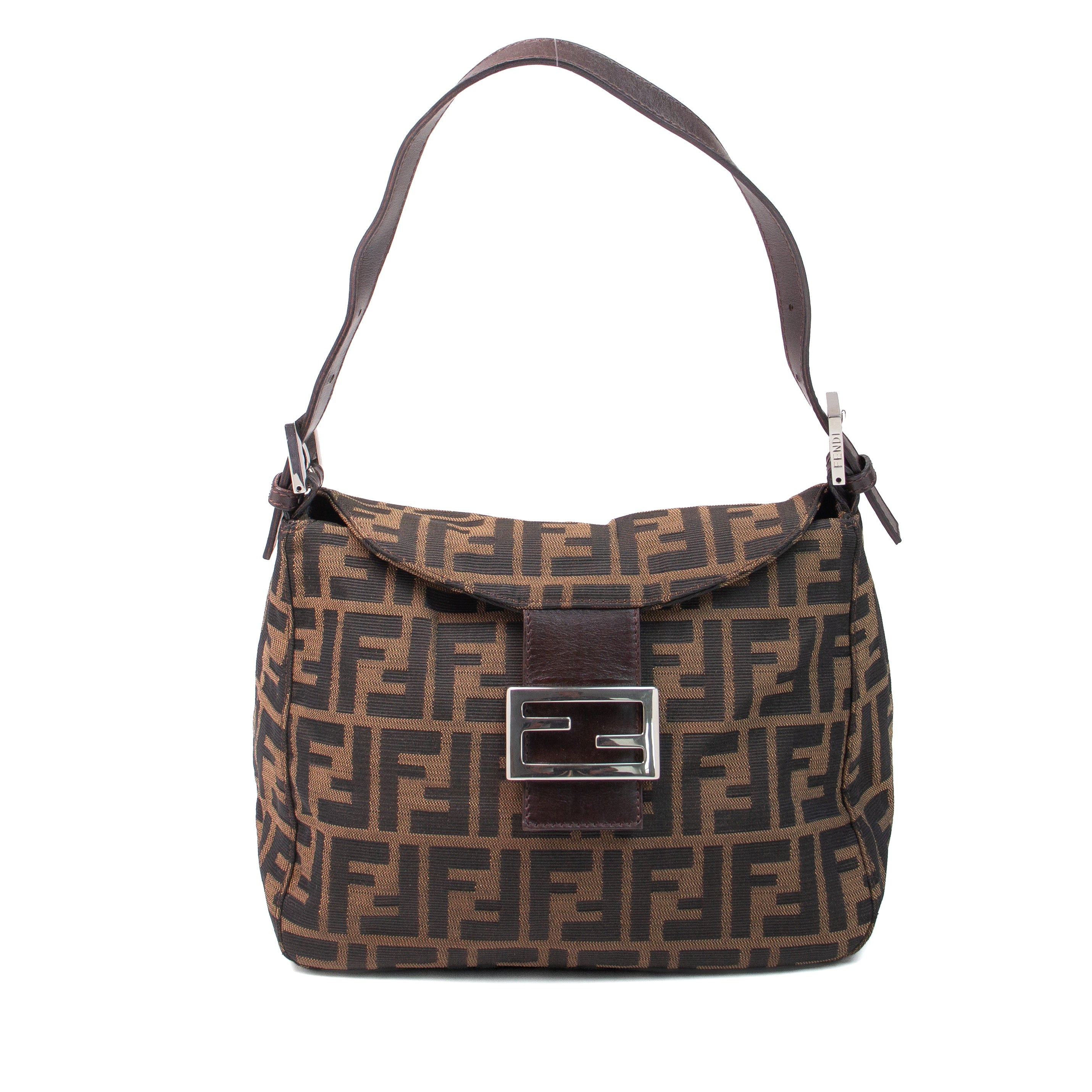 Fendi Zucca Fold Over Baguette Bag