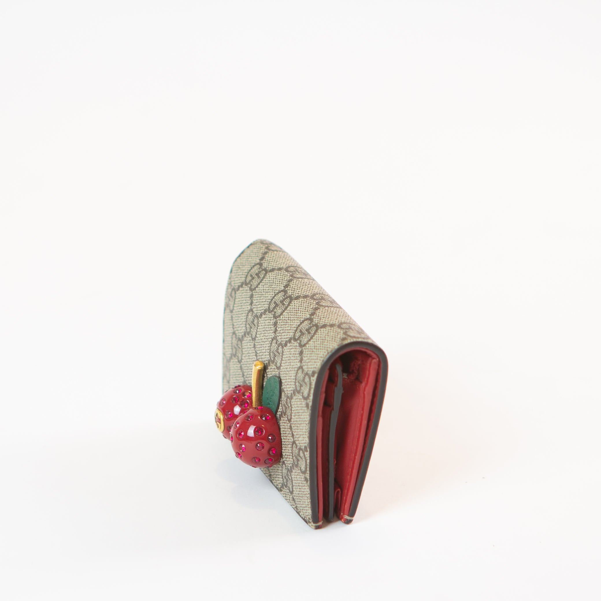 Gucci GG Supreme Cherry Card Case Wallet