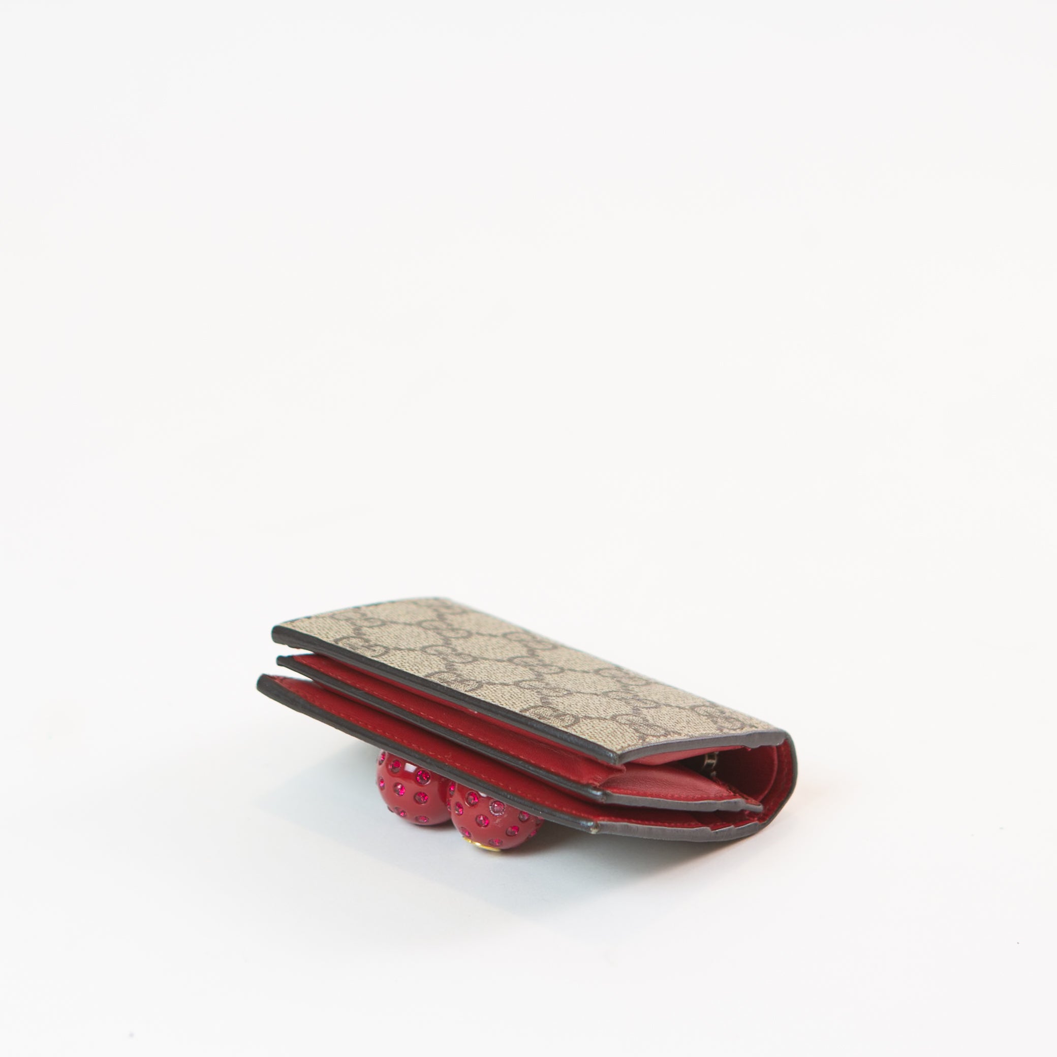 Gucci GG Supreme Cherry Card Case Wallet