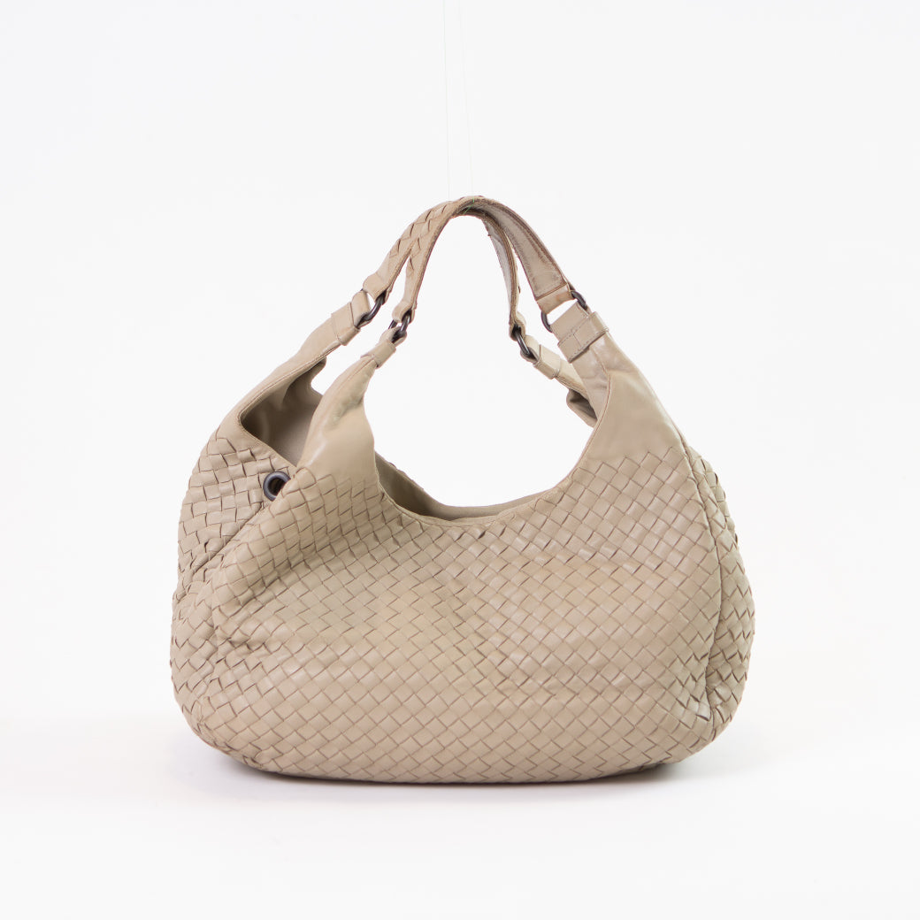 Bottega Veneta Gray Intrecciato Campana Hobo