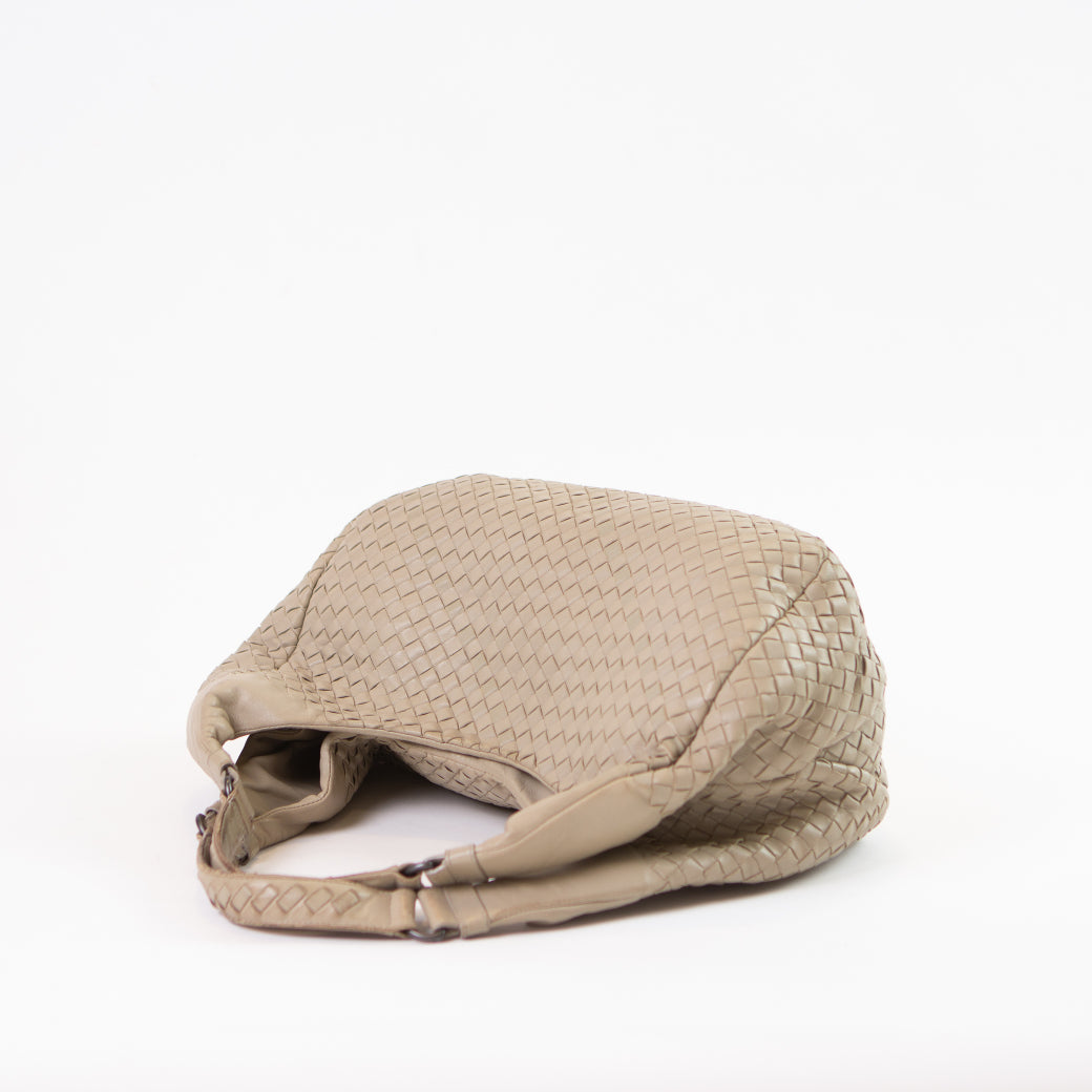 Bottega Veneta Gray Intrecciato Campana Hobo