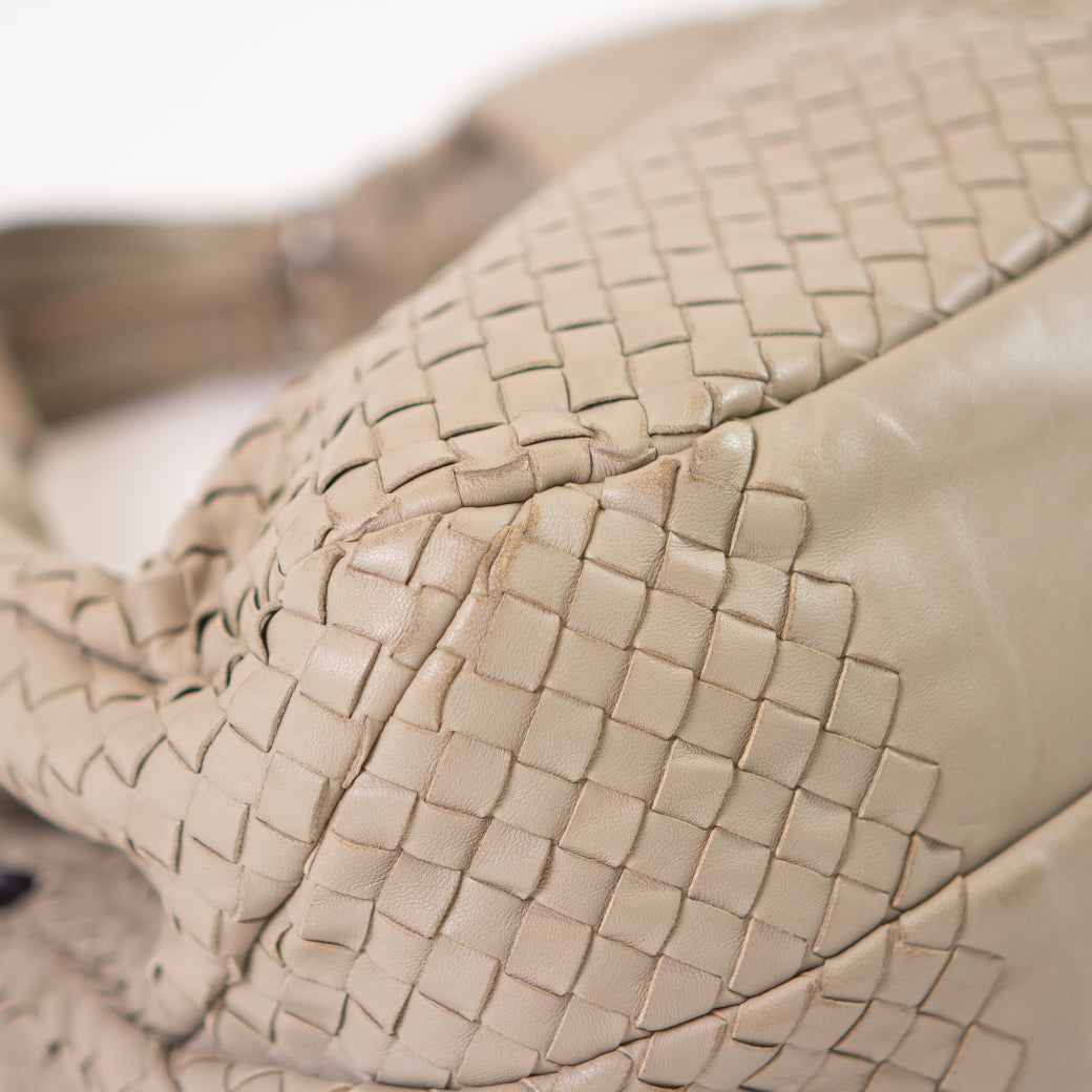 Bottega Veneta Gray Intrecciato Campana Hobo