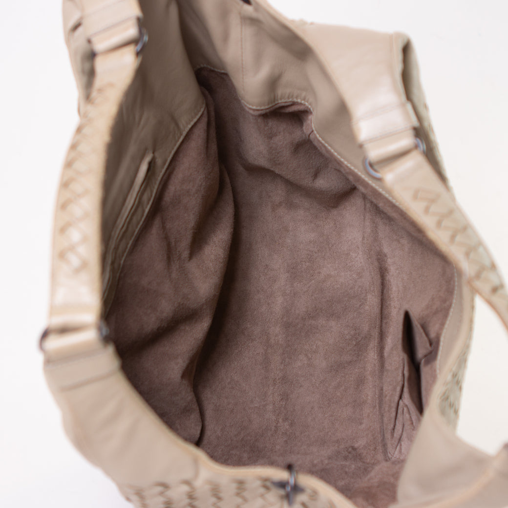 Bottega Veneta Gray Intrecciato Campana Hobo