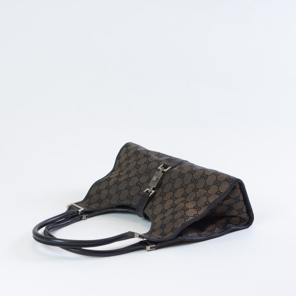 Gucci GG Monogram Jackie Black Leather