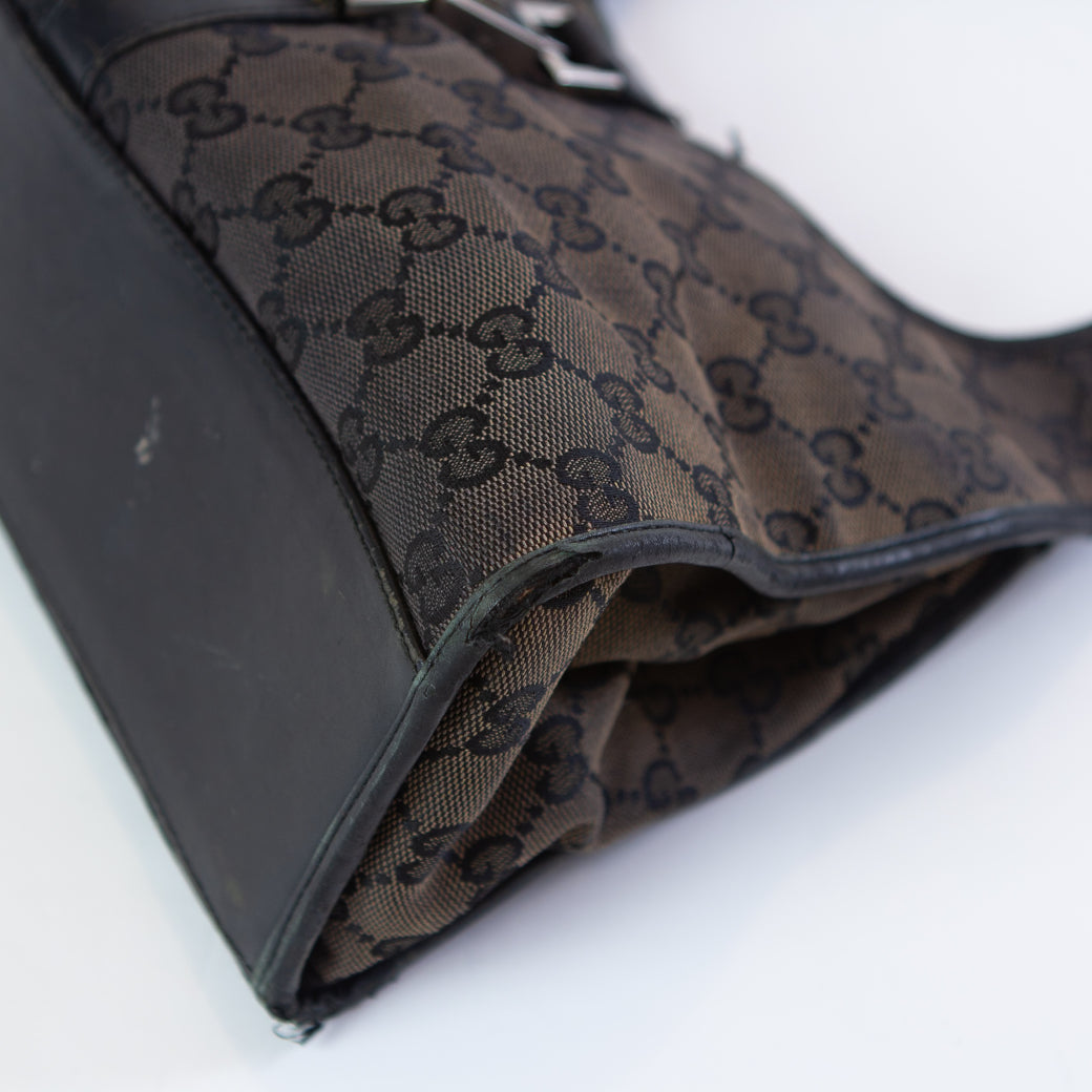 Gucci GG Monogram Jackie Black Leather
