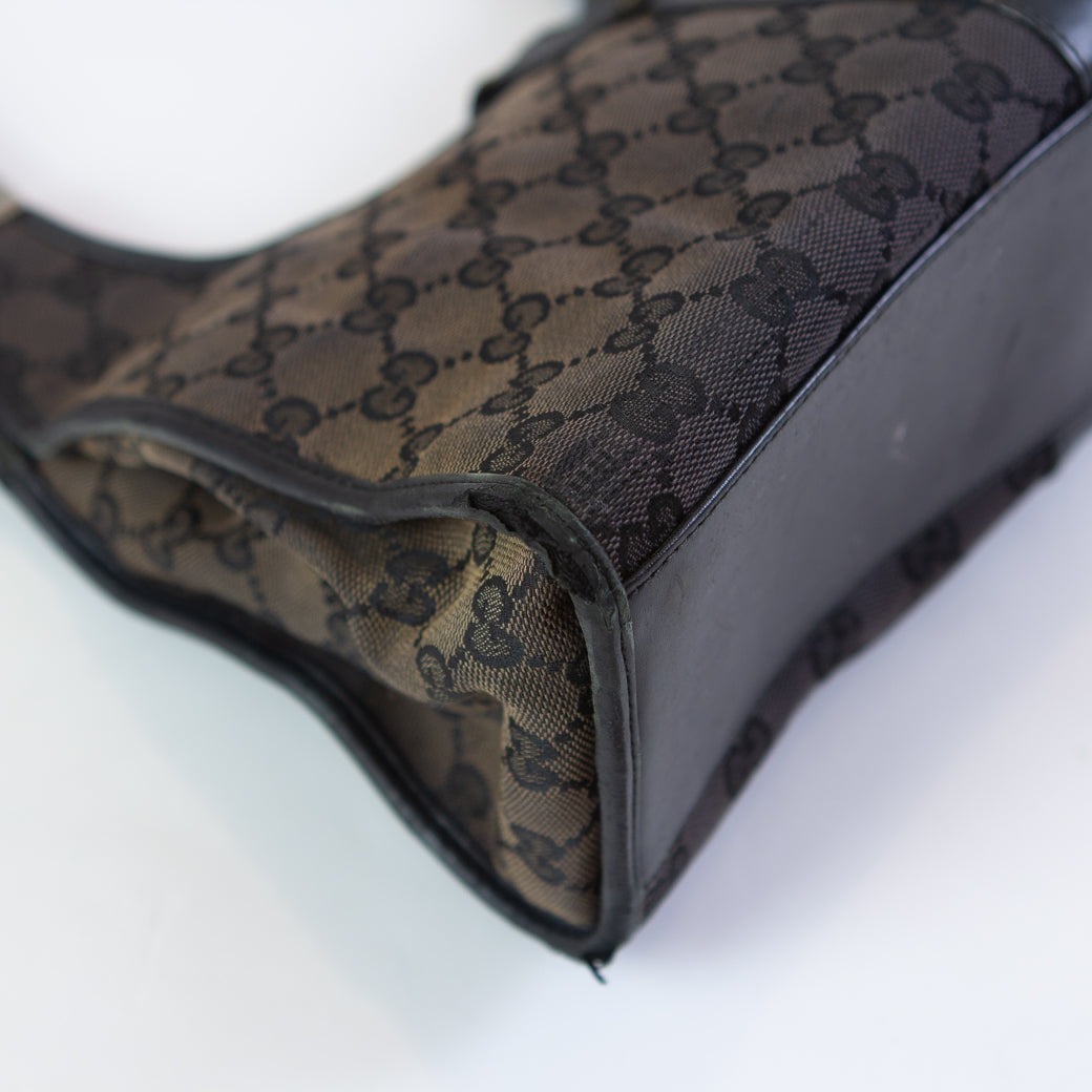 Gucci GG Monogram Jackie Black Leather