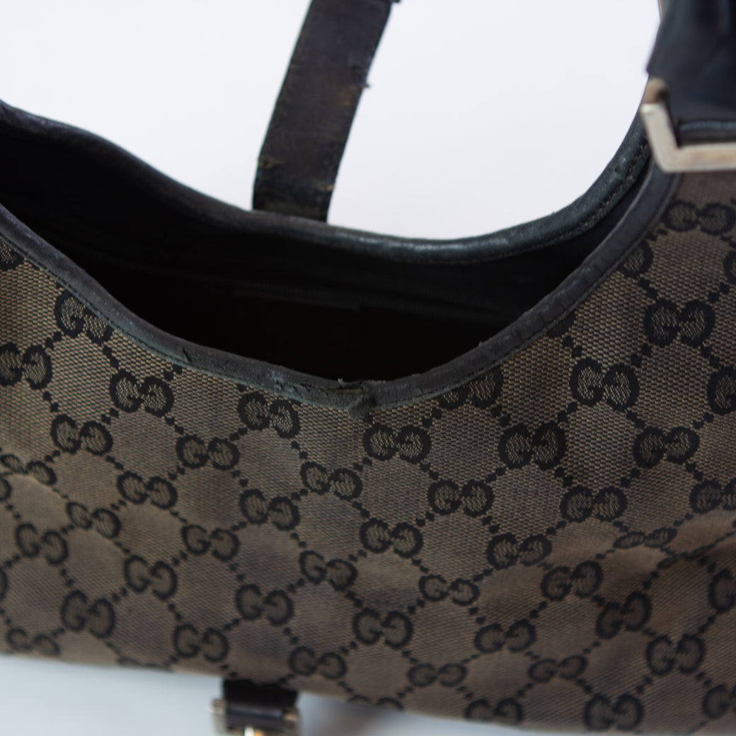 Gucci GG Monogram Jackie Black Leather